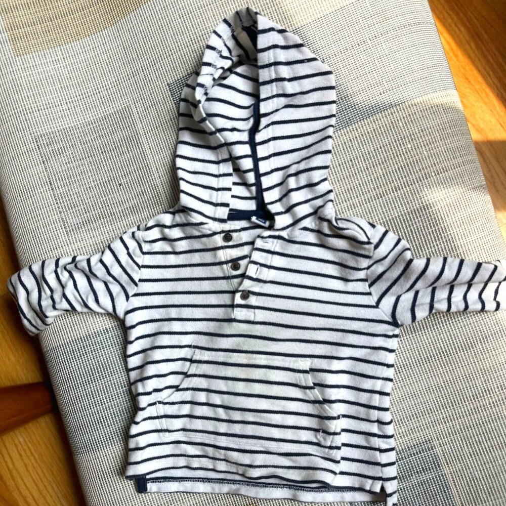 Janie and Jack Navy & White Striped Pullover Sweater, Size 18-24 Months